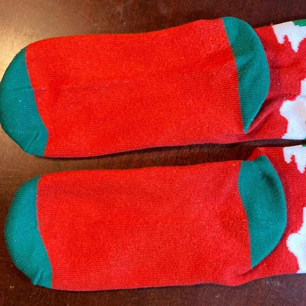 3 - Pack Christmas Novelty Crew Socks – Snowman, Polar Bear & Striped Tree NWOT